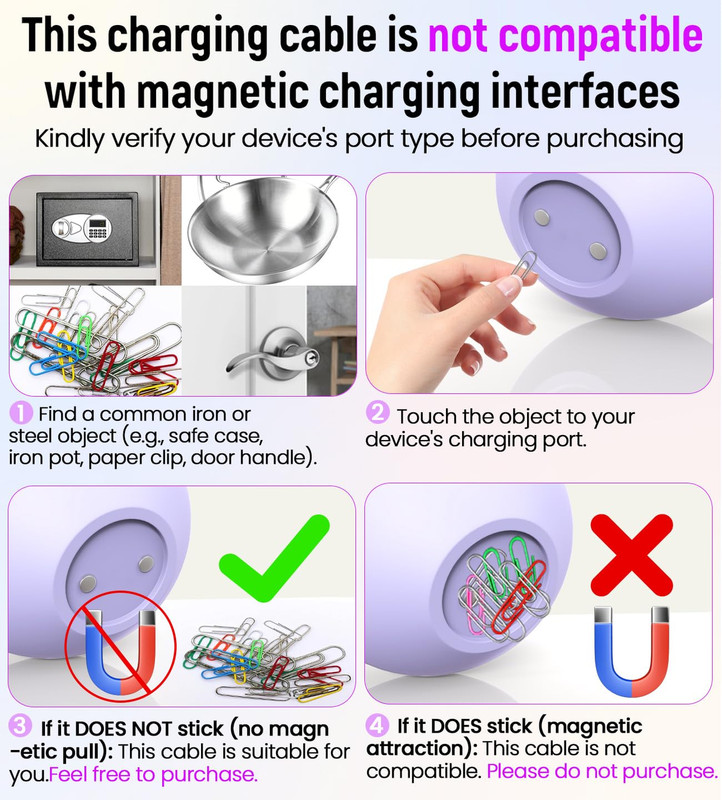10mm USB Magnetic DC Charger Cable 2.7Ft Replacement Charging Cord for Toys gallery
