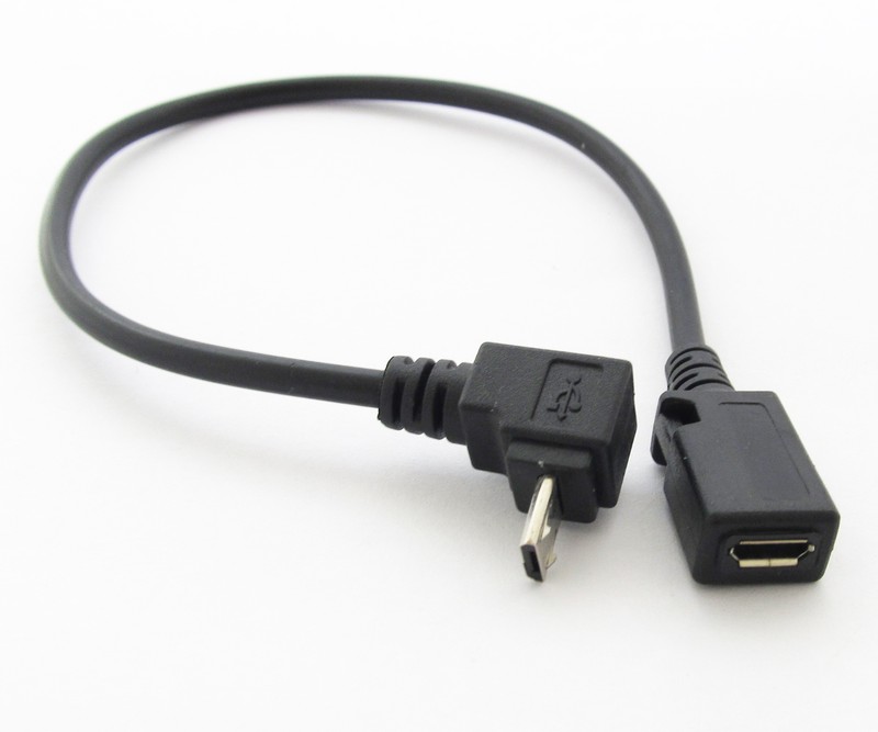 50pcs 1ft/30cm Micro 5pin USB Male To Female Right Angle Down Direction Cable gallery