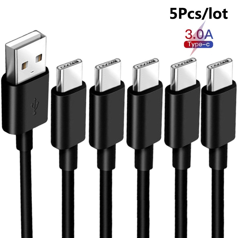5 Pack USB-C to USB-A Cable Fast Charge Type C Charging Cord Rapid Sync Charger