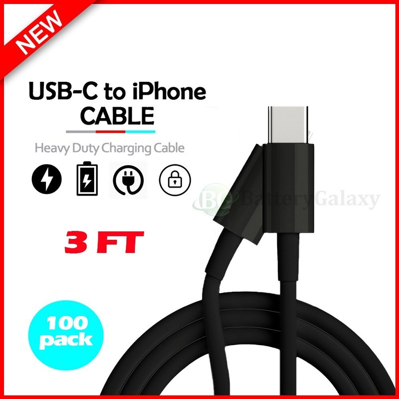 100X Fenzer USB-C Cable Charger Sync Data Cord for iPhone 7/7 Plus/8/8 Plus/SE