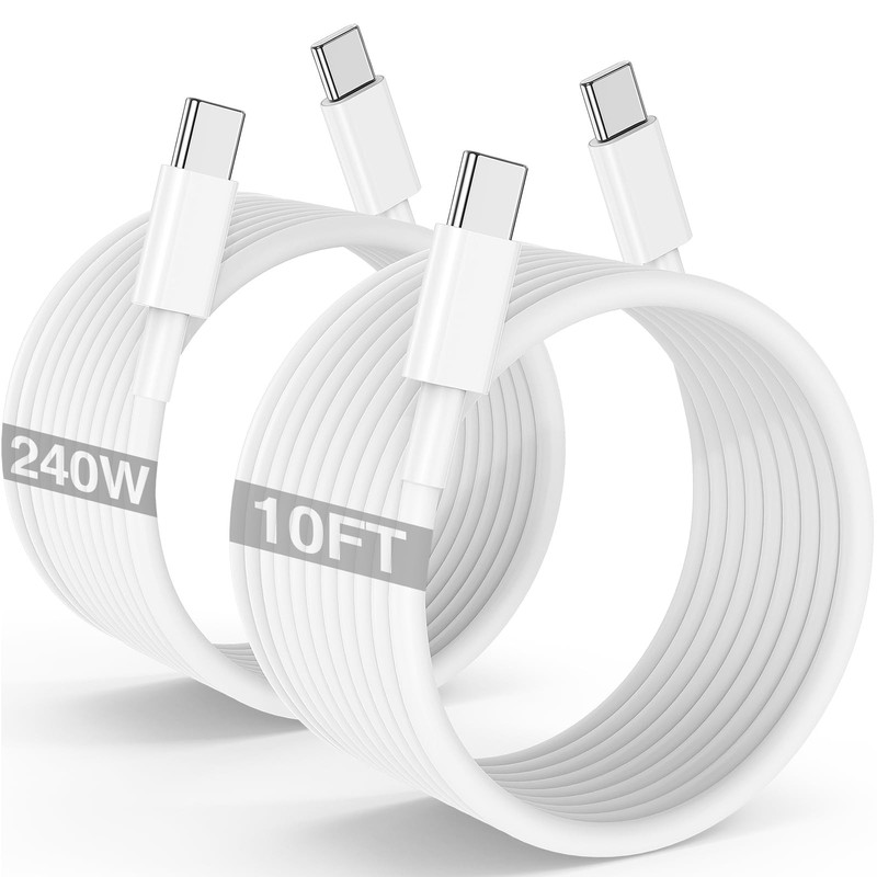 240W Long USB C to C Fast Charging Cable 10ft, Type C to C Charger Cord for A…