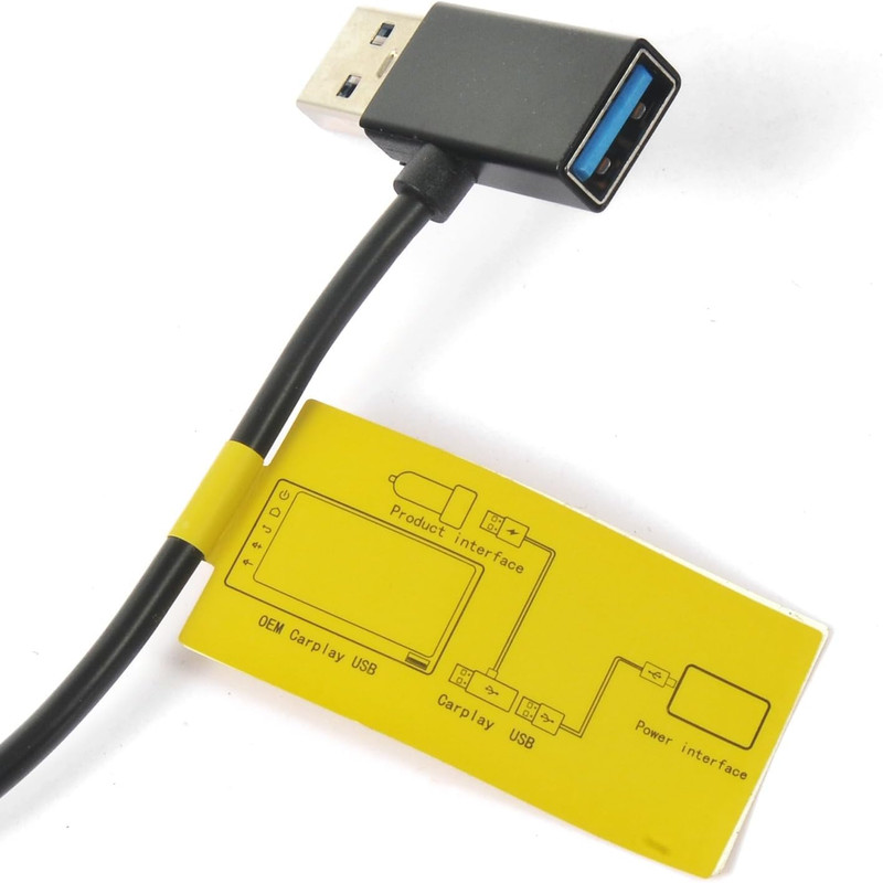 USB Splitter USB Power Data Adapter Y-Cable Black for Android Auto Wireless Carp gallery