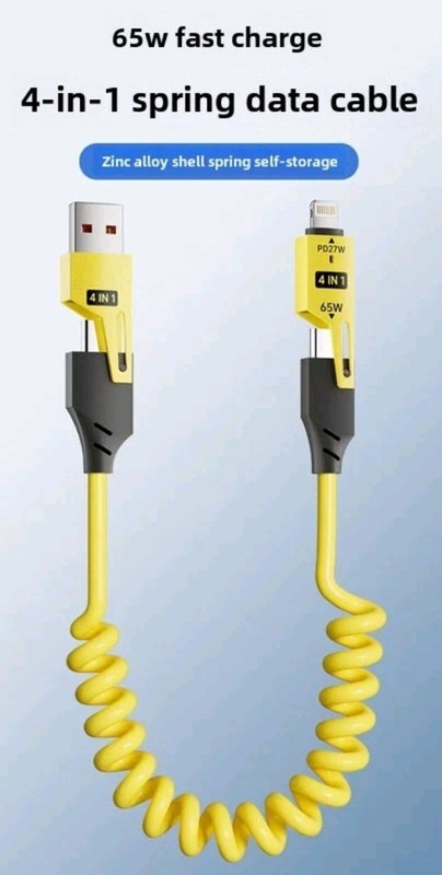 Set Of 4-4 in 1 Multi USB Charging Cable Fast Charger Cord For iPhone/Type C