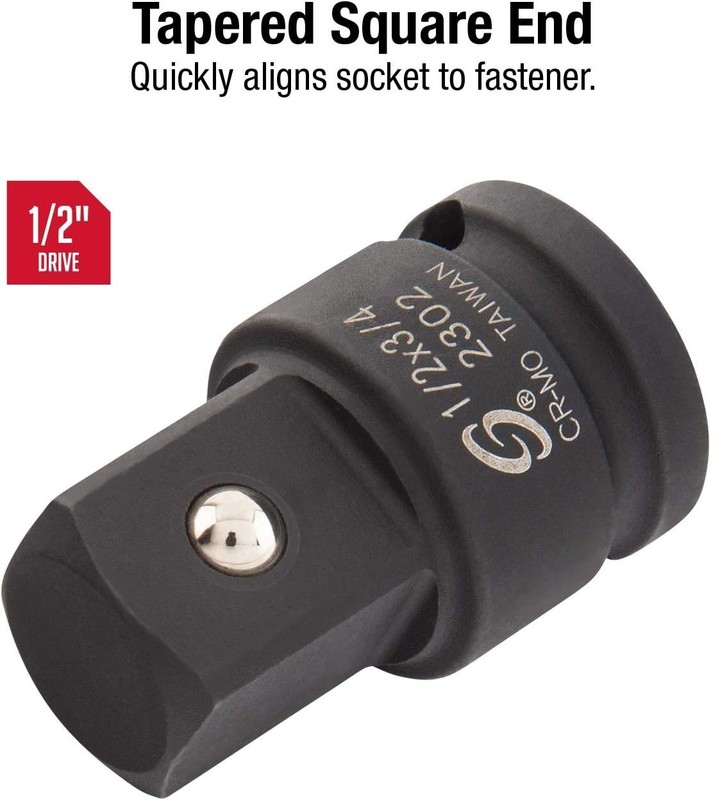 Cr-Mo Steel 1/2" Female to 3/4" Male Impact Socket Adapter - Rugged Performance gallery
