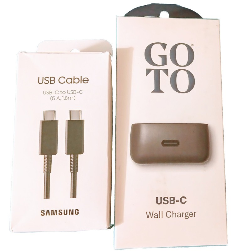 NEW Samsung USB-C➡USB-C CABLE 1.8m 6ft 5A Type C – EP-DX510 & USB-C WALL CHARGER