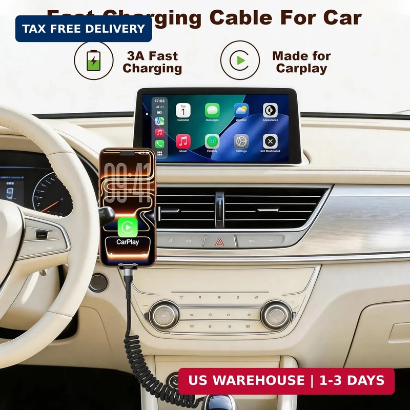 Coiled USB C Charger Cable for CarPlay [3ft 2Pack],USB A to USB C Cable,Durable gallery