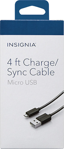 Insignia NS-MCDT2 Black 4′ Micro USB Charge & Sync Cable for Phones Tablets PC