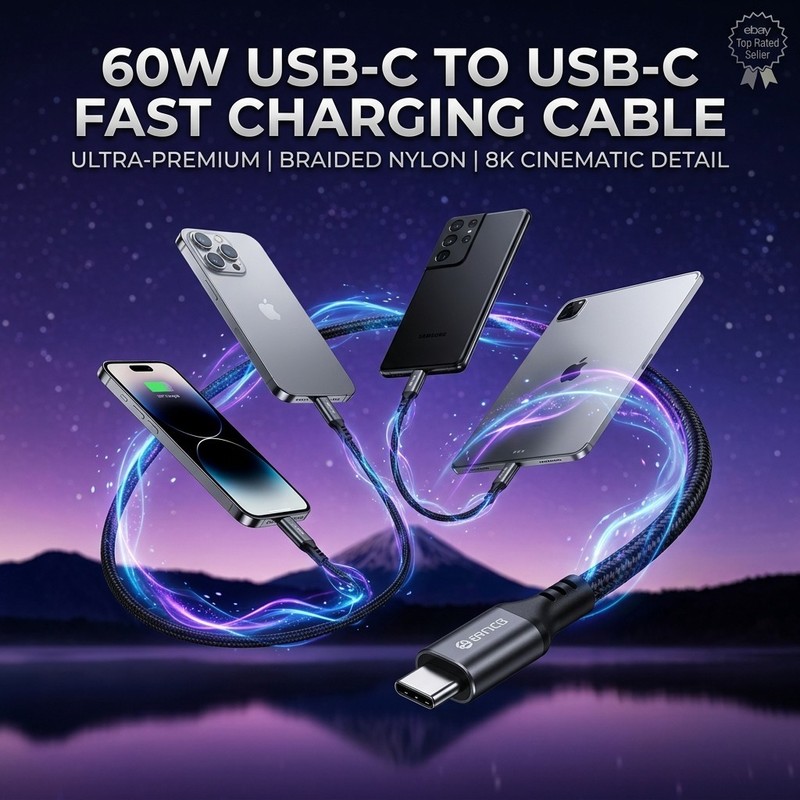 USB-C to USB-C Fast Charging Data Sync Cable 3FT 6FT 10FT gallery