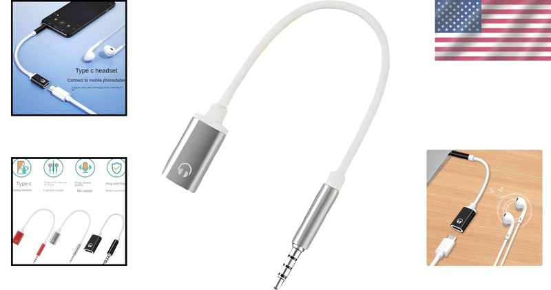 Durable 3.5mm Male to USB-C Female Adapter - Perfect for Headphones and Tablets gallery