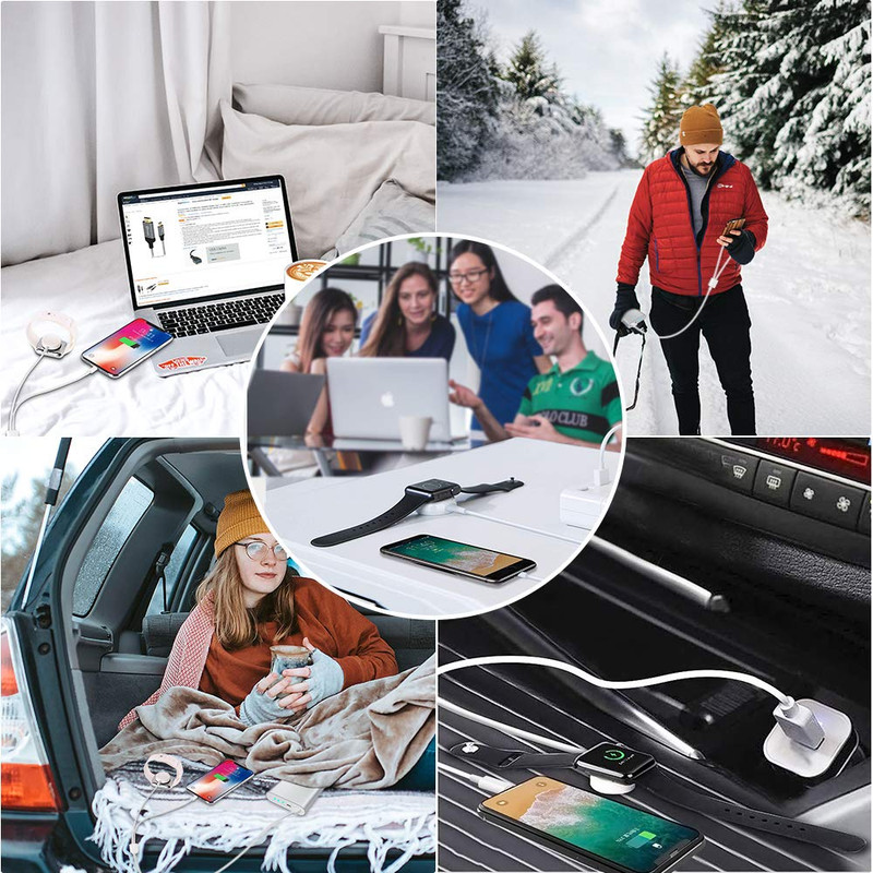 USB Charger 2/3 in 1 Magnetic Charging Cable For Apple Watch iPhone 5~14 Series gallery