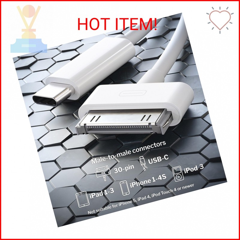 KabelDirekt 30-Pin to USB C Adapter Cable for iPhone 4S/4/3G/3/1, iPad 3/2/1, iP gallery