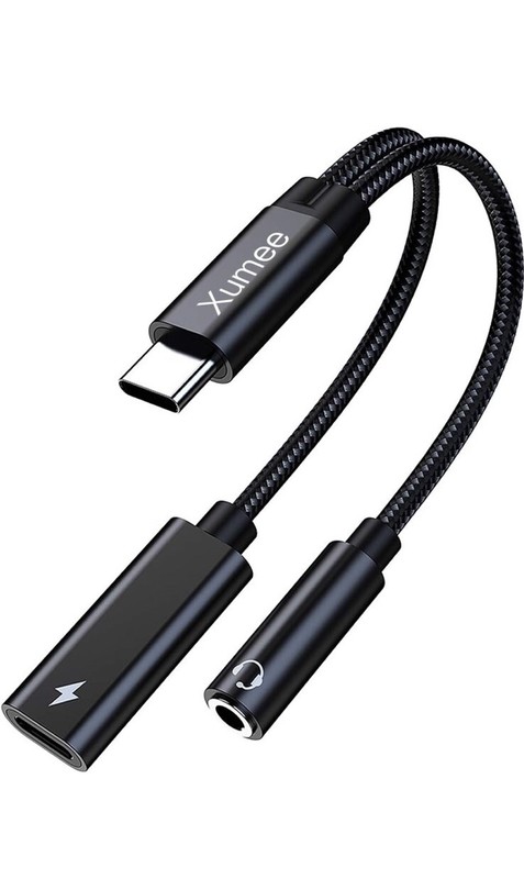 2 in 1 Type-C USB C to 3.5mm AUX Audio Headphone Jack Adapter Charger Cable New