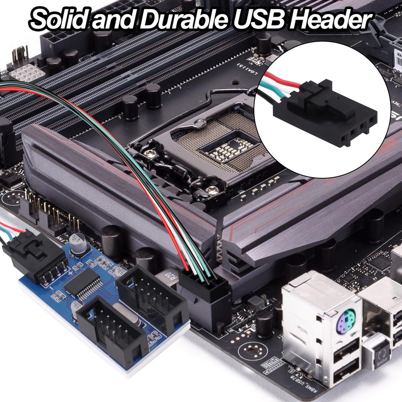 Motherboard Internal USB Hub Header Splitter USB A Male to Dual Motherboard 9... gallery