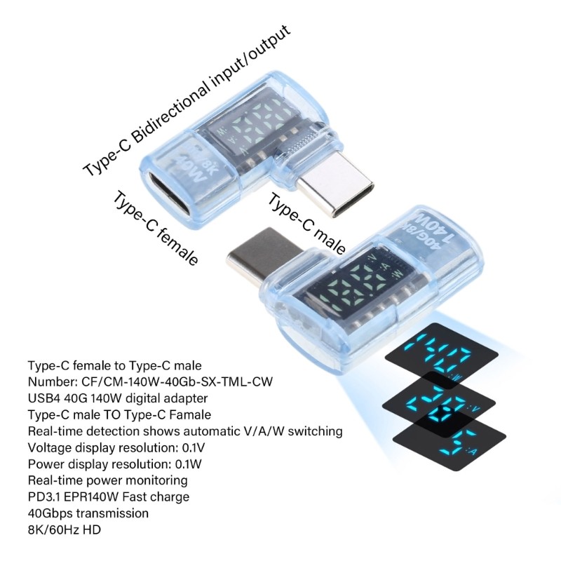 Multifunction TypeC Connector with Digital Readout for Charging and Video Output gallery