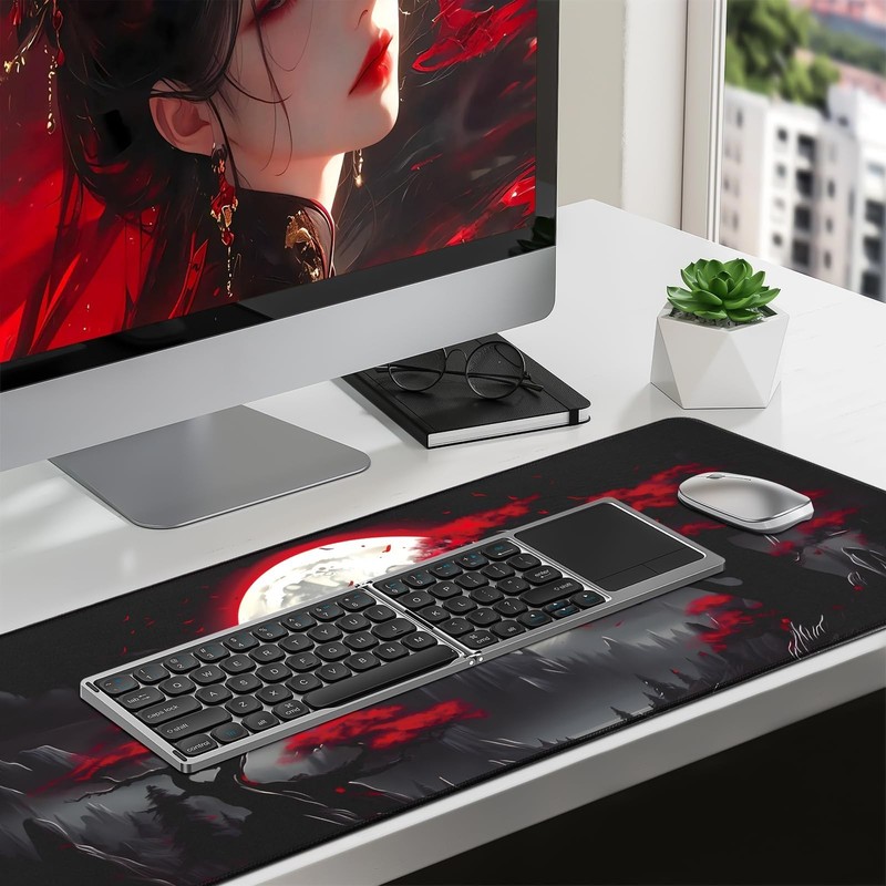 Large Gaming Mouse Pad, Anime Black Mousepad with with Non-Slip Base, Expande... gallery
