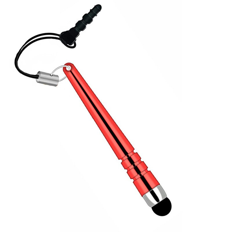 For SMARTPHONES - RED STYLUS TOUCH PEN ALUMINUM SOFT DESIGN LIGHT COMPACT