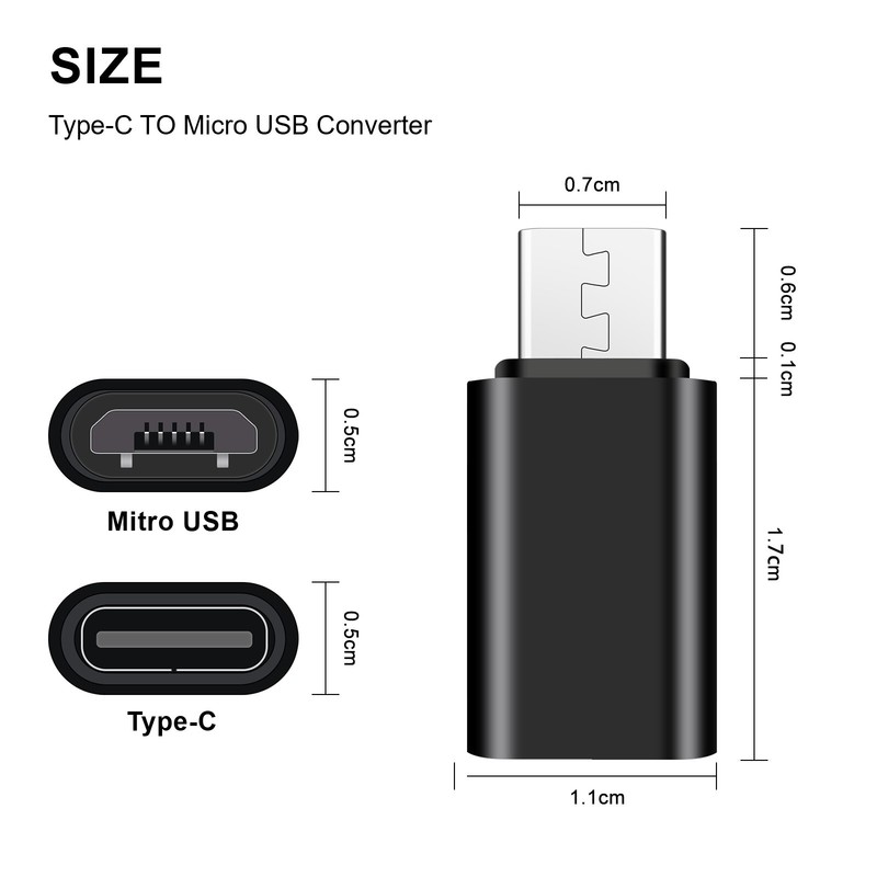 LOT USB 3.1 Type C Female to Micro USB Male Adapter Converter Connector USB-C gallery