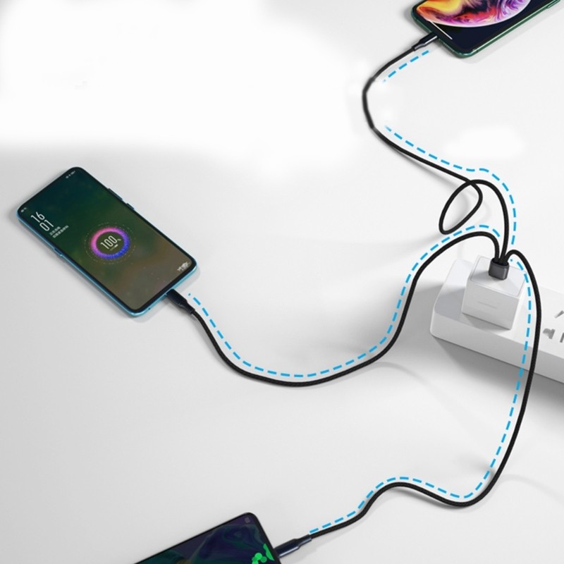 3 in1 Multi Charging Cable USB to Type C Micro USB Connector Fast Charging Cord gallery