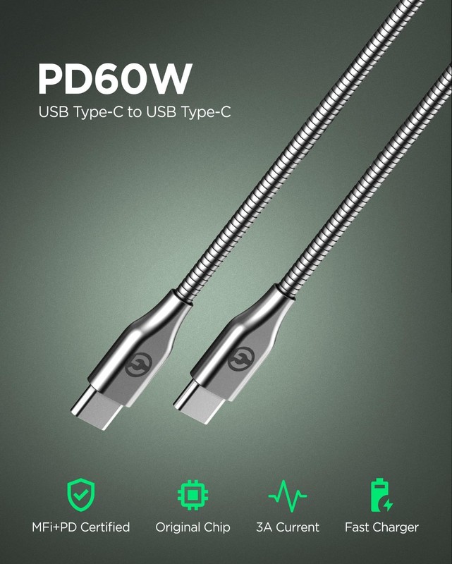 Pet-Proof USB-C to USB-C Charger Cables (2 Pack) - 6ft Braided Metal Durable Typ gallery
