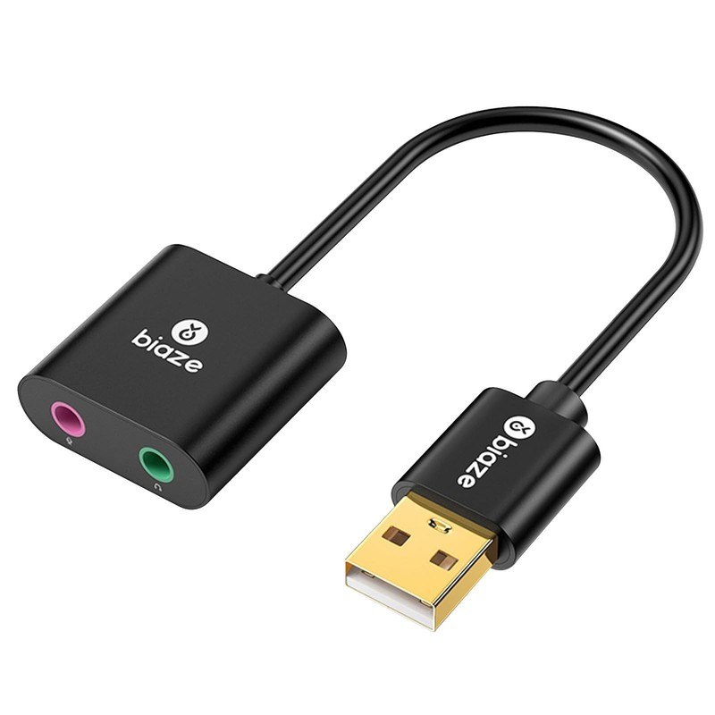 USB to 3.5mm Audio Adapter, External Sound Card for Headphones & Mic, PC/PS4/PS5 gallery