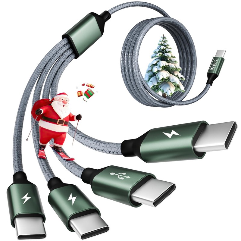USB C Multi Charging Cable with 4 Type-C Connectors, USB C Splitter 1 in 4 Out M