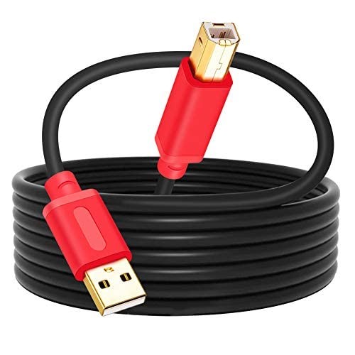 Printer Cable 30Ft, USB 2.0 High Speed Gold-Plated Connectors Printer Scanner…