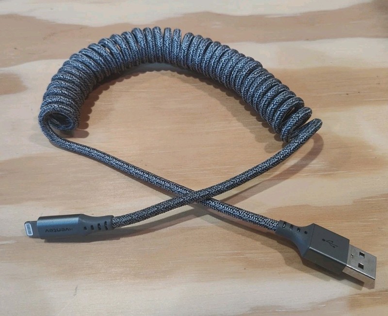 Ventev 14 in. Chargesync iPhone 8-Pin Helix Cable in Grey NICE NEW gallery