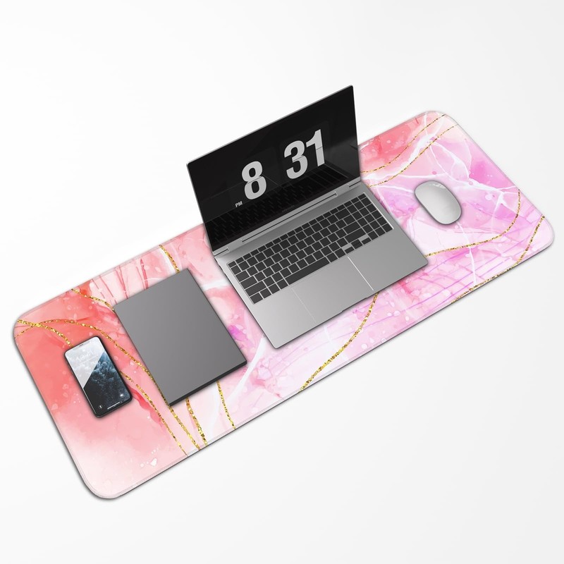 Pink Mouse Pad, Large Gaming Mouse Pad, Non-Slip Base and Stitched Edges, for... gallery