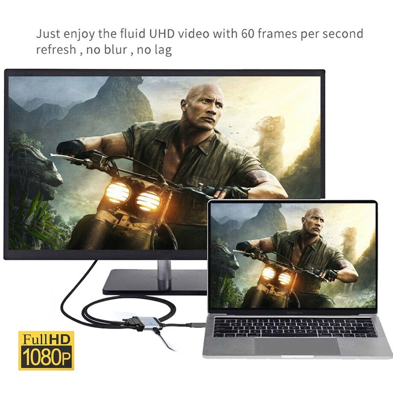USB-C USB-C Type C to VGA RGB Converter HDTV 1080p PD Power Port Type-C gallery