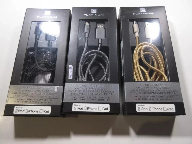 Lot of 3 Platinum Series 5 ft Fast Charge Cable for iphones gallery