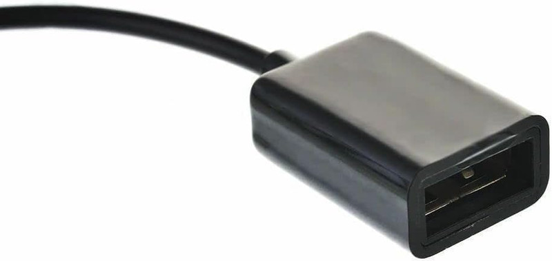 3.5Mm Male AUX Audio Plug to USB Female Adapter OTG Cable Black 15CM gallery