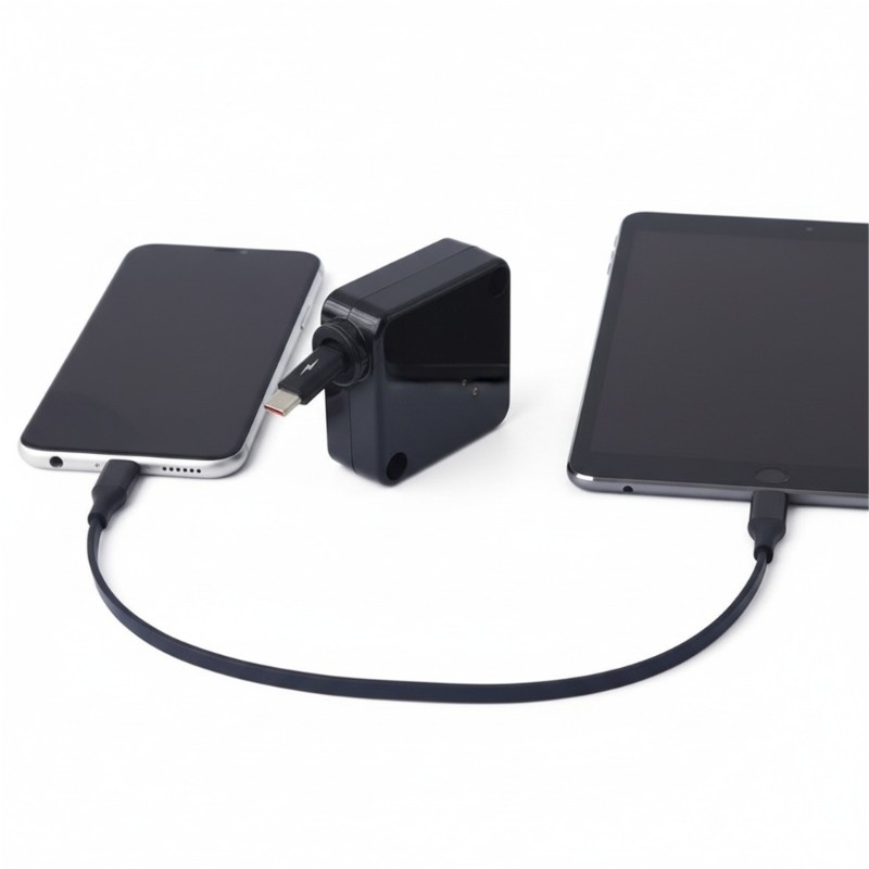 One Hand Operated Retractable Type C Cable 100W Quick Charge High Speed Data gallery