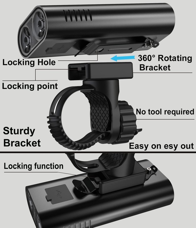 6400mAh Bike Lights for Night Riding, USB C Rechargeable Bicycle Headlight an... gallery