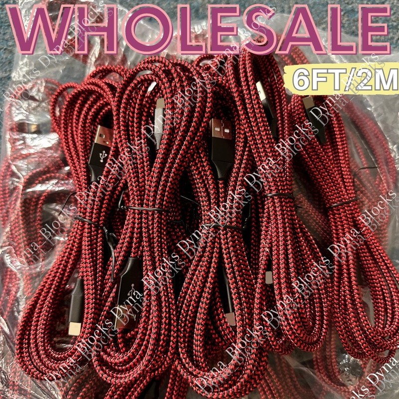 For iPhone 14 7 8Plus 11 XR Xs Max 12 13 Charger USB Cable Braided 10FT Cord Lot