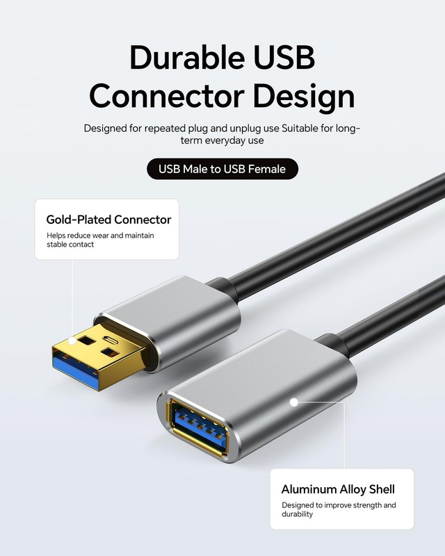 6.6ft USB Extension Cable, USB 3.0 A to Female Extender Cable, 5Gbps High-Spe... gallery