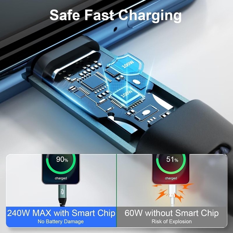2 Pack 6ft Braided USB C Type-C 100W Fast Charging Data SYNC Charger Cable Cord gallery
