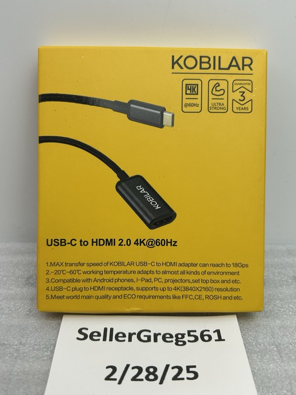 USB Type C to HDMI 4K Adapter USB Cable For MHL Android Phone Tablet Black