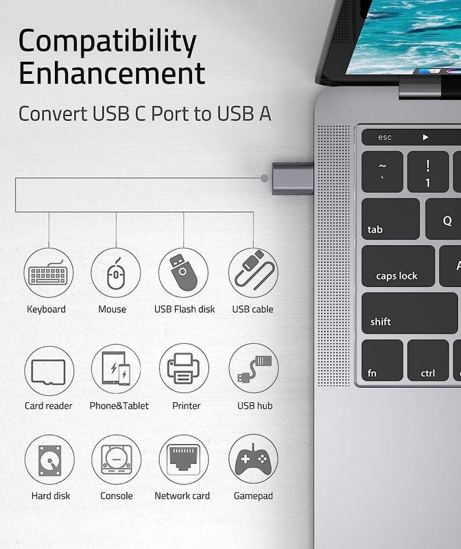 3.0 USB-C to Type C 3.1 Data Connector USB Converter Adapter Male OTG A Female. gallery