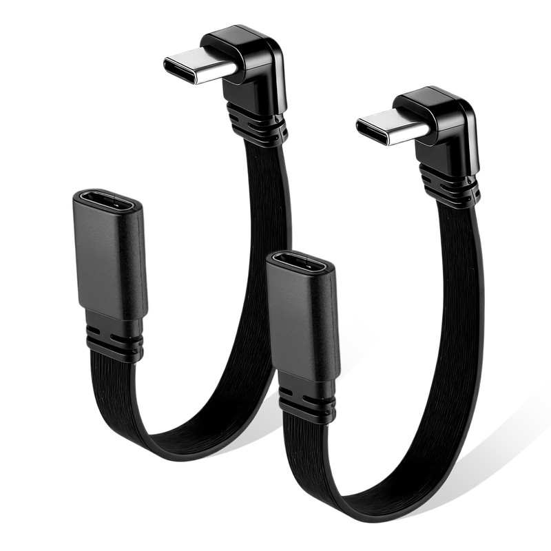 90 Degree USB C Extension Cable USB 2.0 Short Right Angle Adapter 4in 2 PCS
