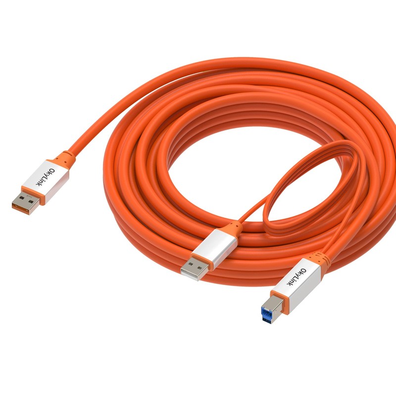 OkyLink USB 3.2 Gen 2 Active A to B Printer Cable 25ft (8m) - High-Speed 10Gb... gallery