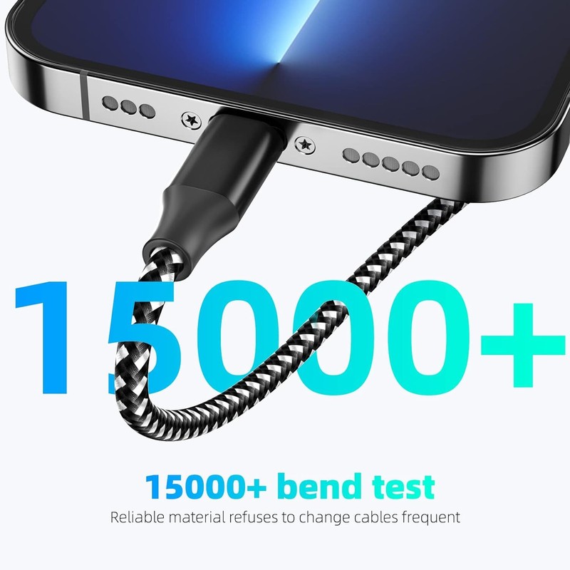 3-Pack 6Ft Braided USB Charger Cable For Apple iPhone 14 13 12 11 Charging Cord gallery