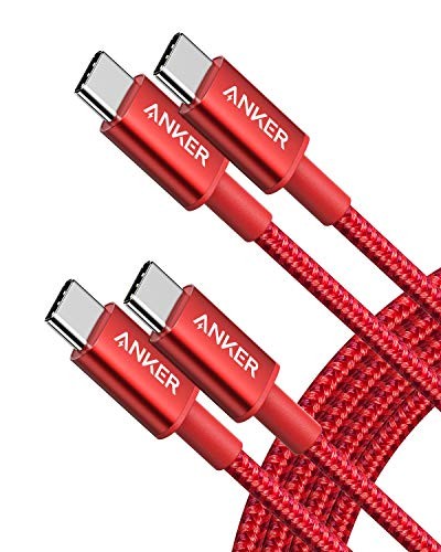 ANKER USB C TO USB C CABLE TYPE C 60W FAST CHARGING (6FT, 2PACK) B8753 - RED gallery