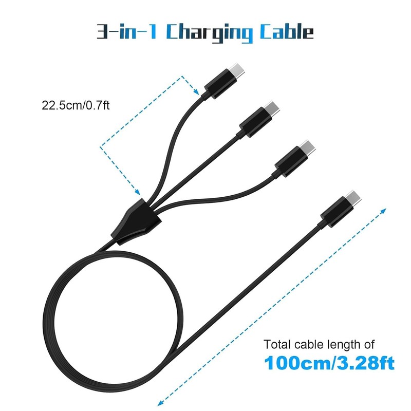 3 in 1 USB C to USB C Charging Cable, USB C Cord Compatible with DJI Mini 3 P... gallery