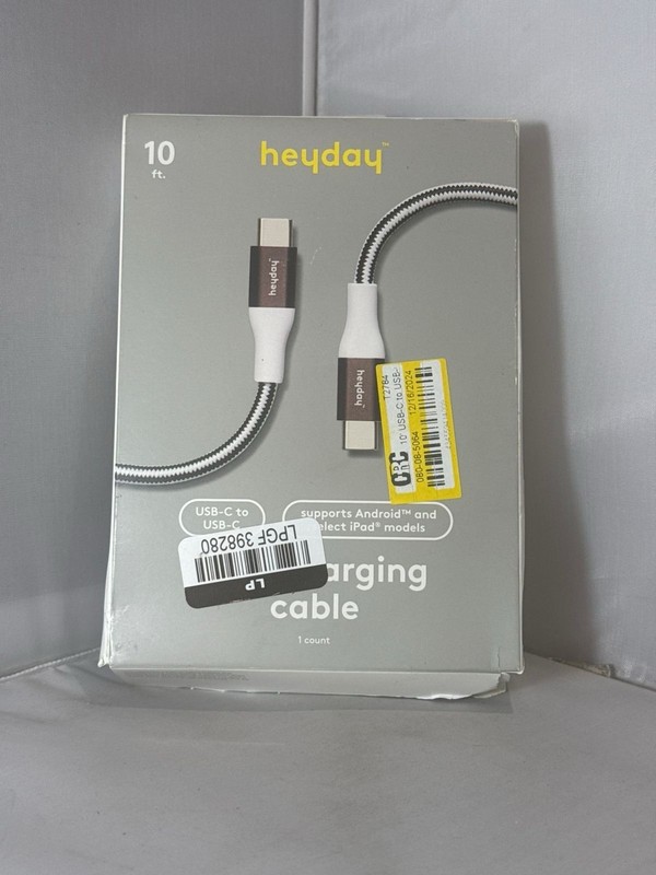 10' USB-C to USB-C Braided Cable - heyday™ Black/White/Gunmetal