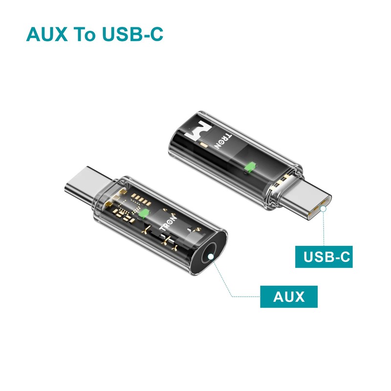 TRON USB-C to 3.5mm Audio Adapter, Voice Calls Gaming 40mW Output gallery