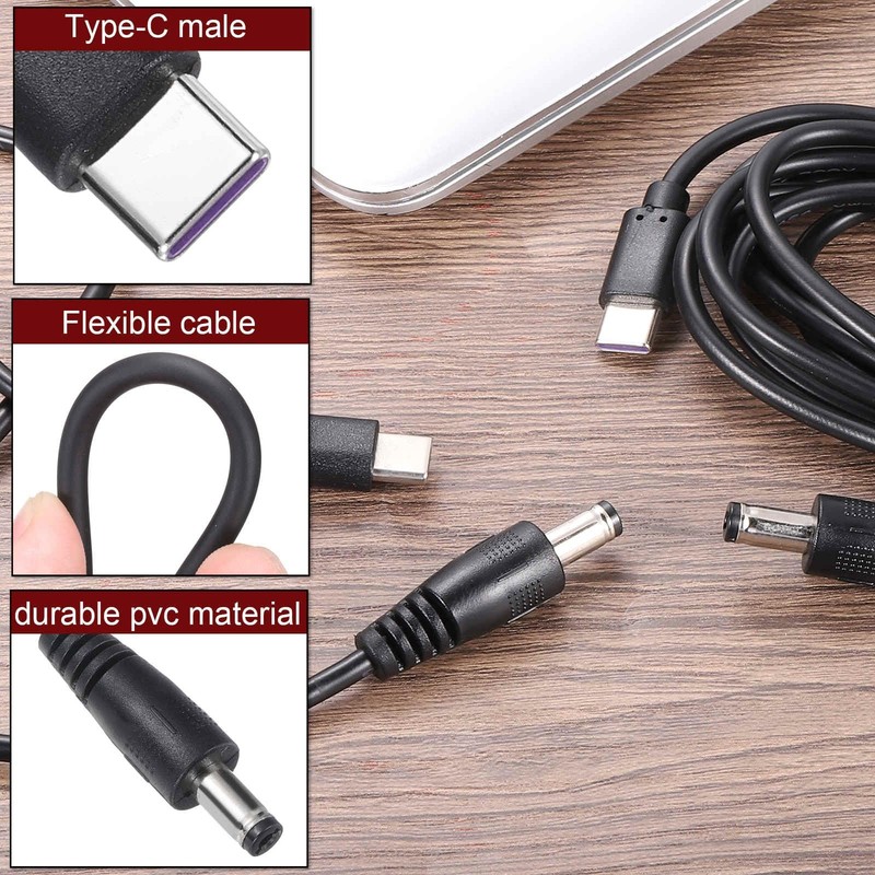 3.3FT USB C To DC PD Power Fast Charging Cable 5.5x2.1mm 15W/5V Adapter gallery