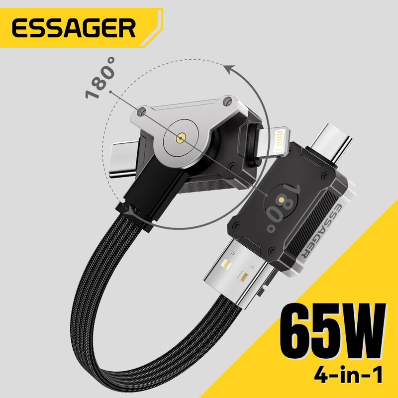 65W 4 in 1 USB Type C Charger Cable PD Fast Charging Wire Cord For iPhone 16 15 gallery