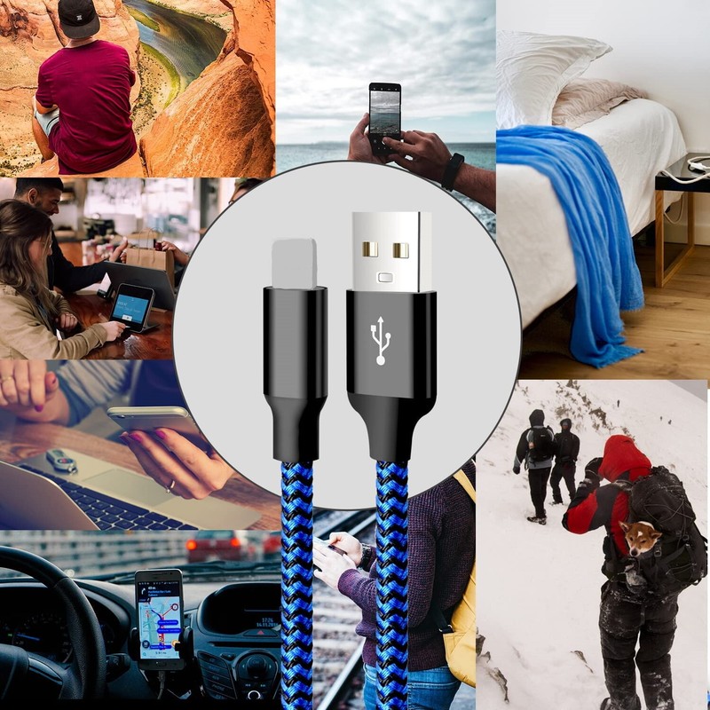 3 Pack Charging Cable Heavy Duty For iPhone 13 12 11 X XS XR 8 7 6 Charger Cord gallery