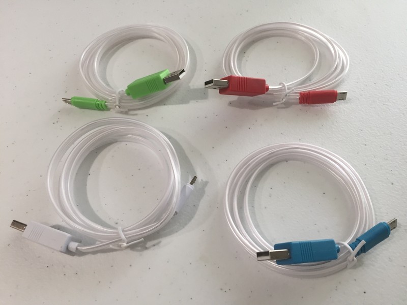 FLAT FLOW MOVING LIGHT LED el charger cable for SAMSUNG GALAXY S7 S6+ MICRO USB gallery