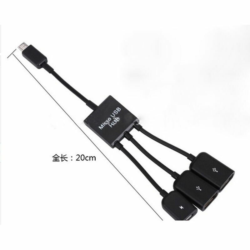 3 in1 Male to Female Micro USB 2.0 Power Charging Host OTG Hub Cable Adapter US gallery